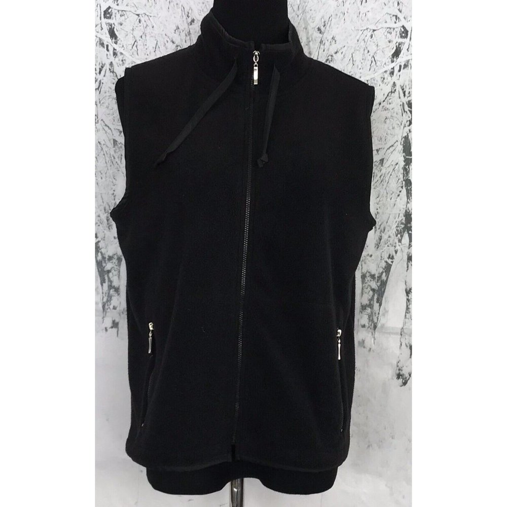 Josephine Chaus Sport Women’s Black Fleece Vest Size Small